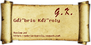 Gábris Károly névjegykártya