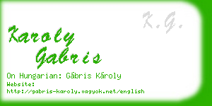 karoly gabris business card