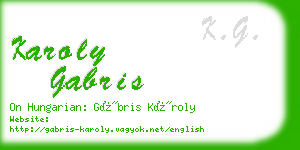 karoly gabris business card